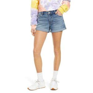 Prosperity Denim Womens Blue Cuffed Stretch Denim Shorts Size 27 NEW